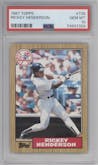 Rickey Henderson from the 1987 Topps set graded by PSA and given an overall grade of 10.