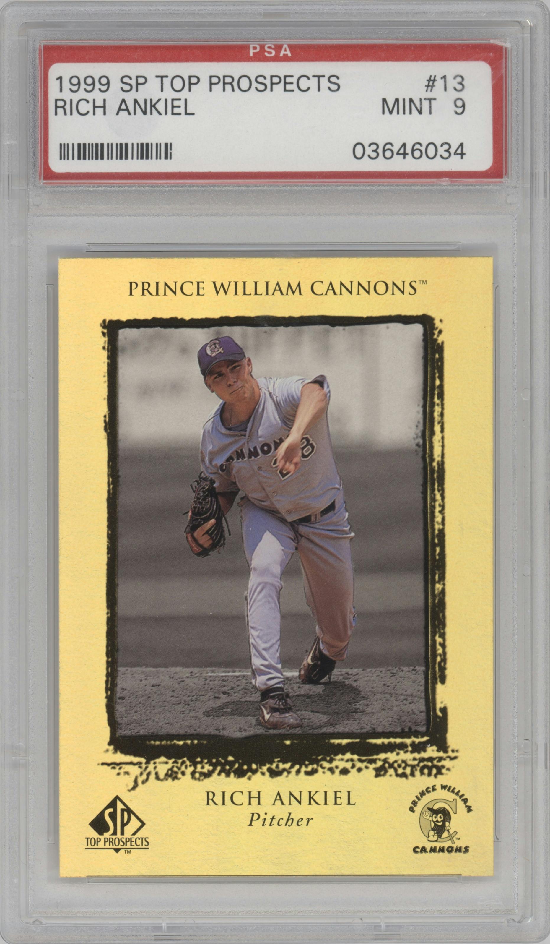 Rich Ankiel from the  1999 SP Top Prospects set graded by PSA and given an overall grade of 9.