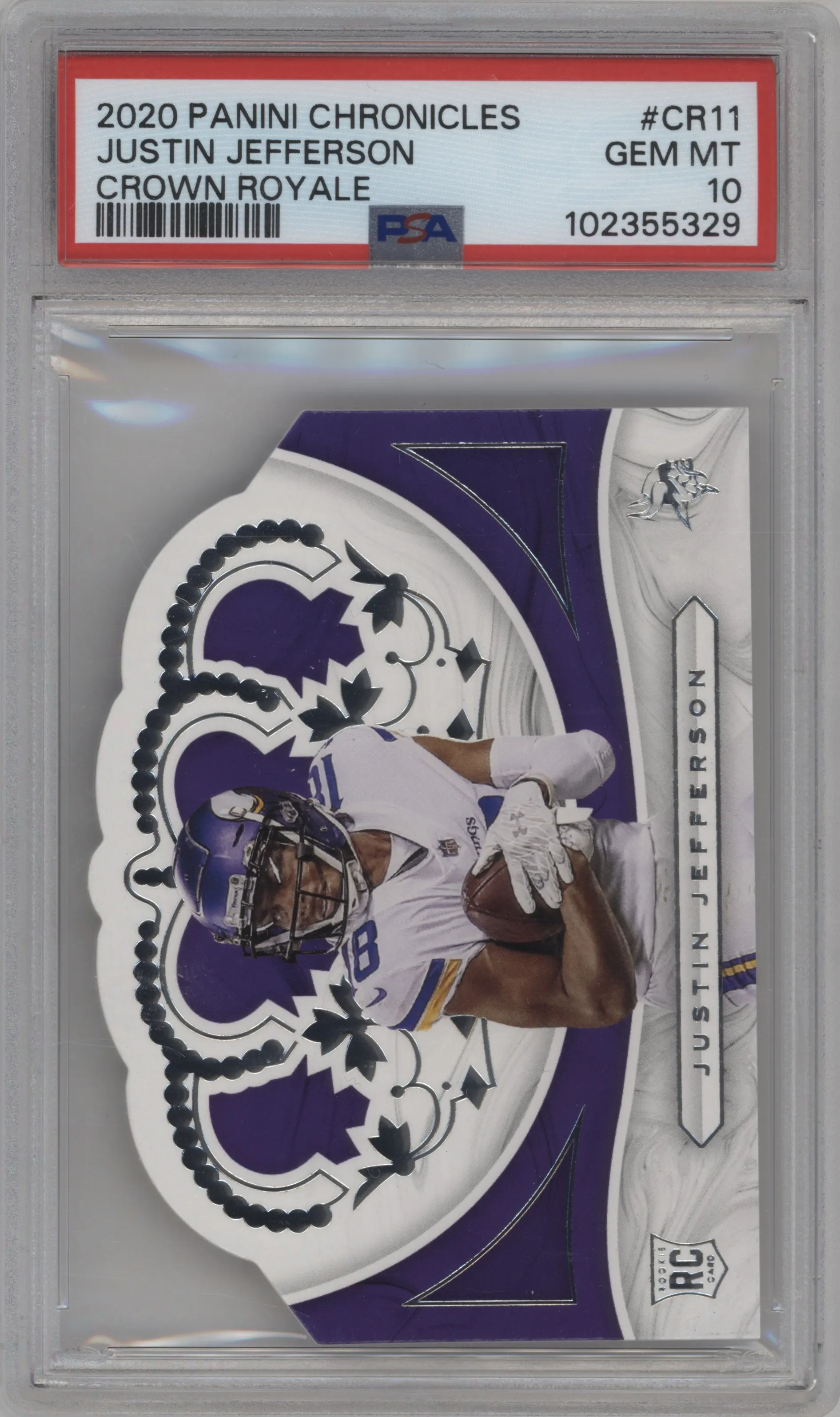 2020 Panini Chronicles Crown Royale Justin Jefferson PSA 10