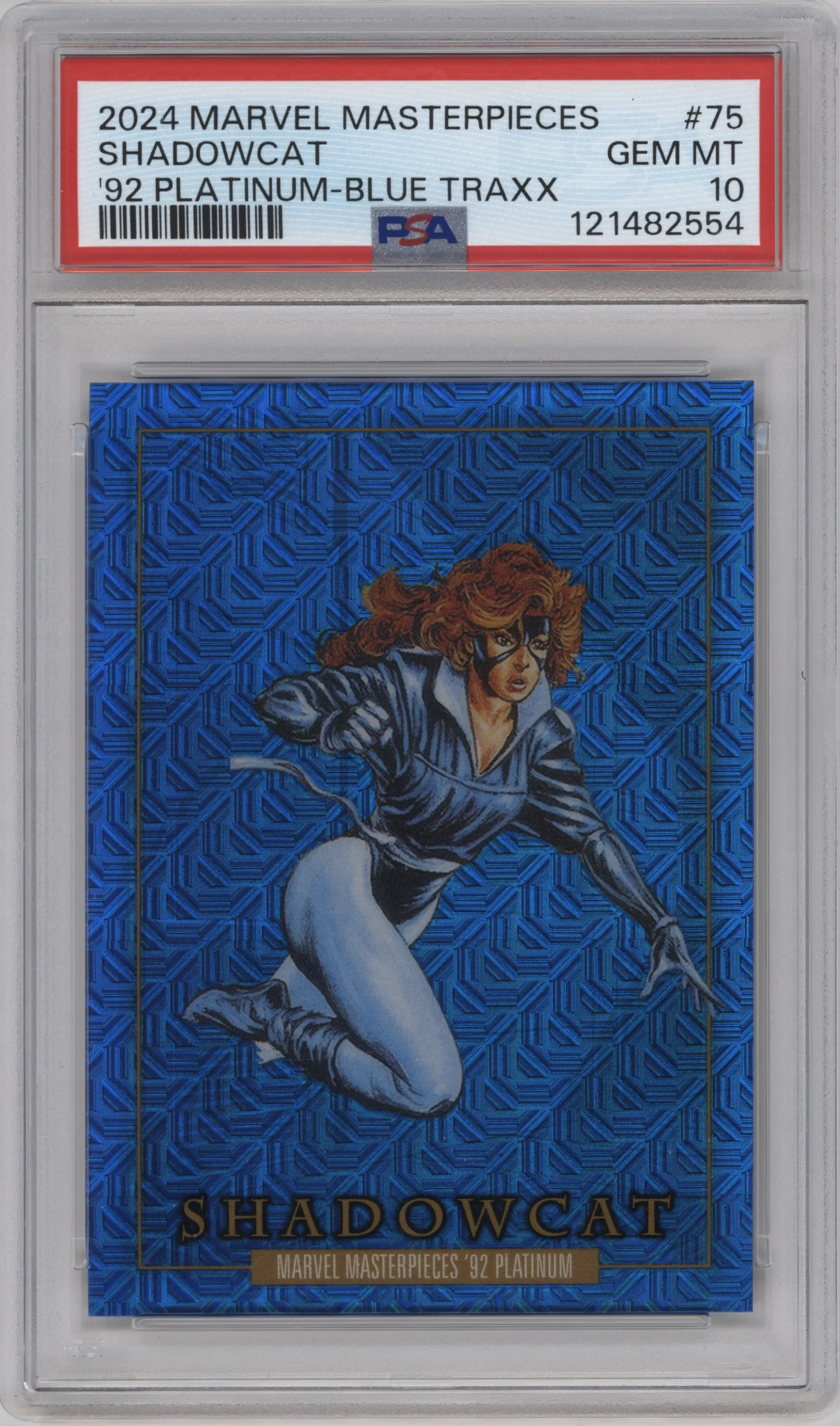 2024 Upper Deck Marvel Masterpieces '92 Platinum Shadowcat Blue Traxx #75 PSA 10