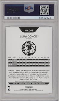 Luka Doncic from the 2018-19 Panini NBA Hoops  set graded by PSA and given an overall grade of 10.