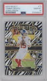 Tommy DeVito  from the 2023 Panini Select set featuring a Zebra parallel graded by PSA and given an overall grade of 10.