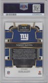 Tommy DeVito  from the 2023 Panini Select set featuring a Zebra parallel graded by PSA and given an overall grade of 10.