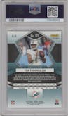 Tua Tagovailoa from the 2022 Panini Mosaic set featuring a Red Wave parallel graded by PSA and given an overall grade of 10.