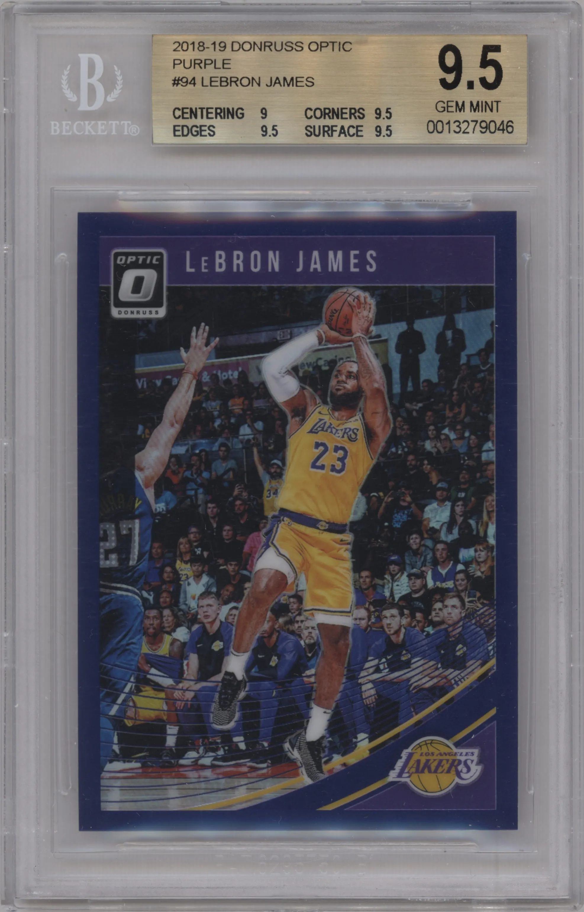 2018 Panini Donruss Optic LeBron James Purple #94 BGS 9.5