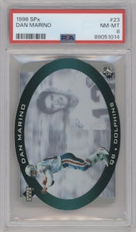 Dan Marino from the 1996 SPx set graded by PSA and given an overall grade of 8.