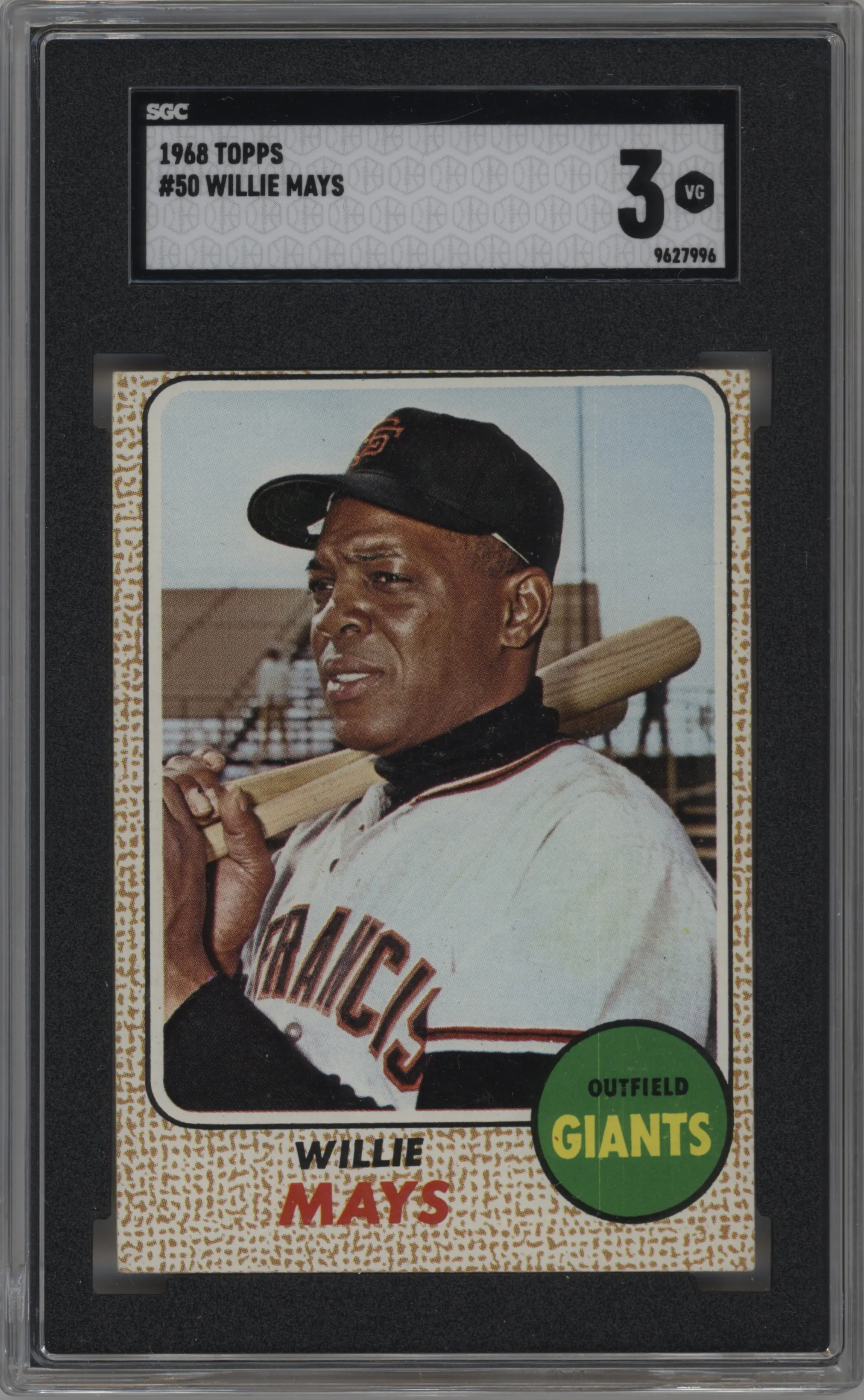 1968 Topps Willie Mays SGC VERY GOOD 3 #50 SGC 3