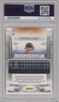 Stephen Curry from the 2009-10 Panini Prestige set graded by PSA and given an overall grade of 7.