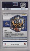 Eric Dickerson from the 2021 Panini Mosaic set featuring a Honeycomb parallel graded by PSA and given an overall grade of 9.
