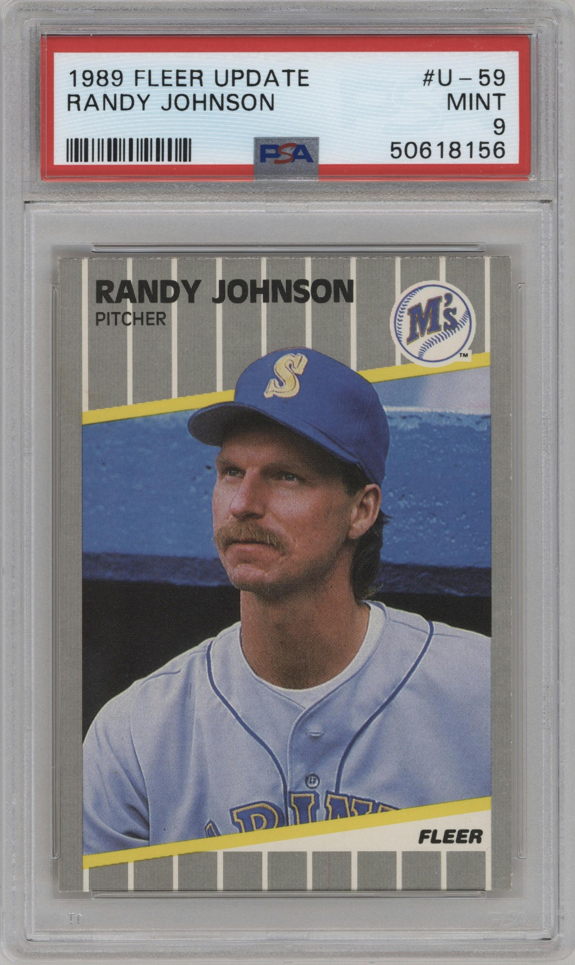 Randy Johnson from the 1989 Fleer Update set graded by PSA and given an overall grade of 9.
