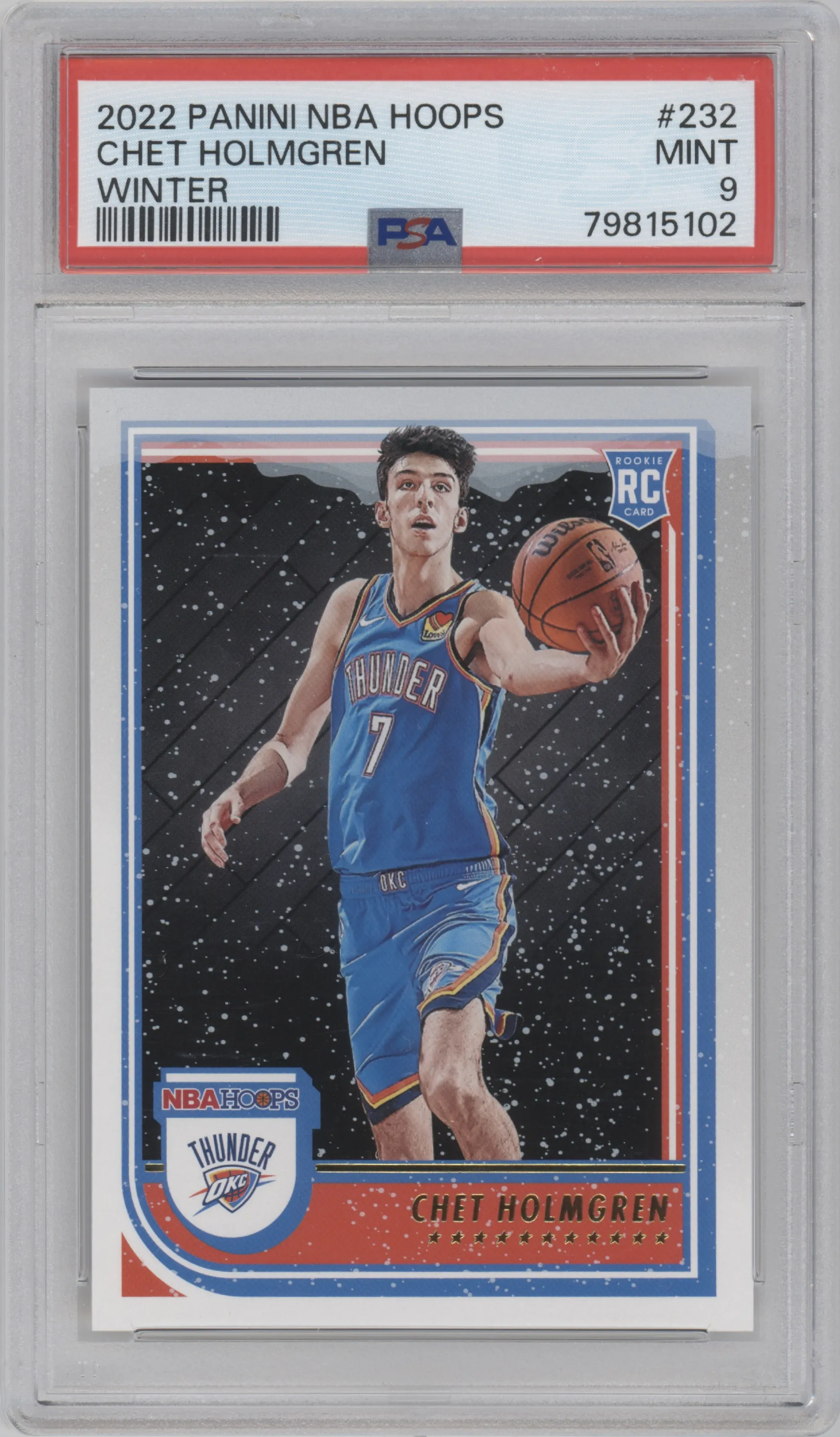 2022 Panini NBA Hoops Chet Holmgren Winter PSA 9