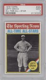 Lefty Grove from the 1976 Topps set graded by PSA and given an overall grade of 9.