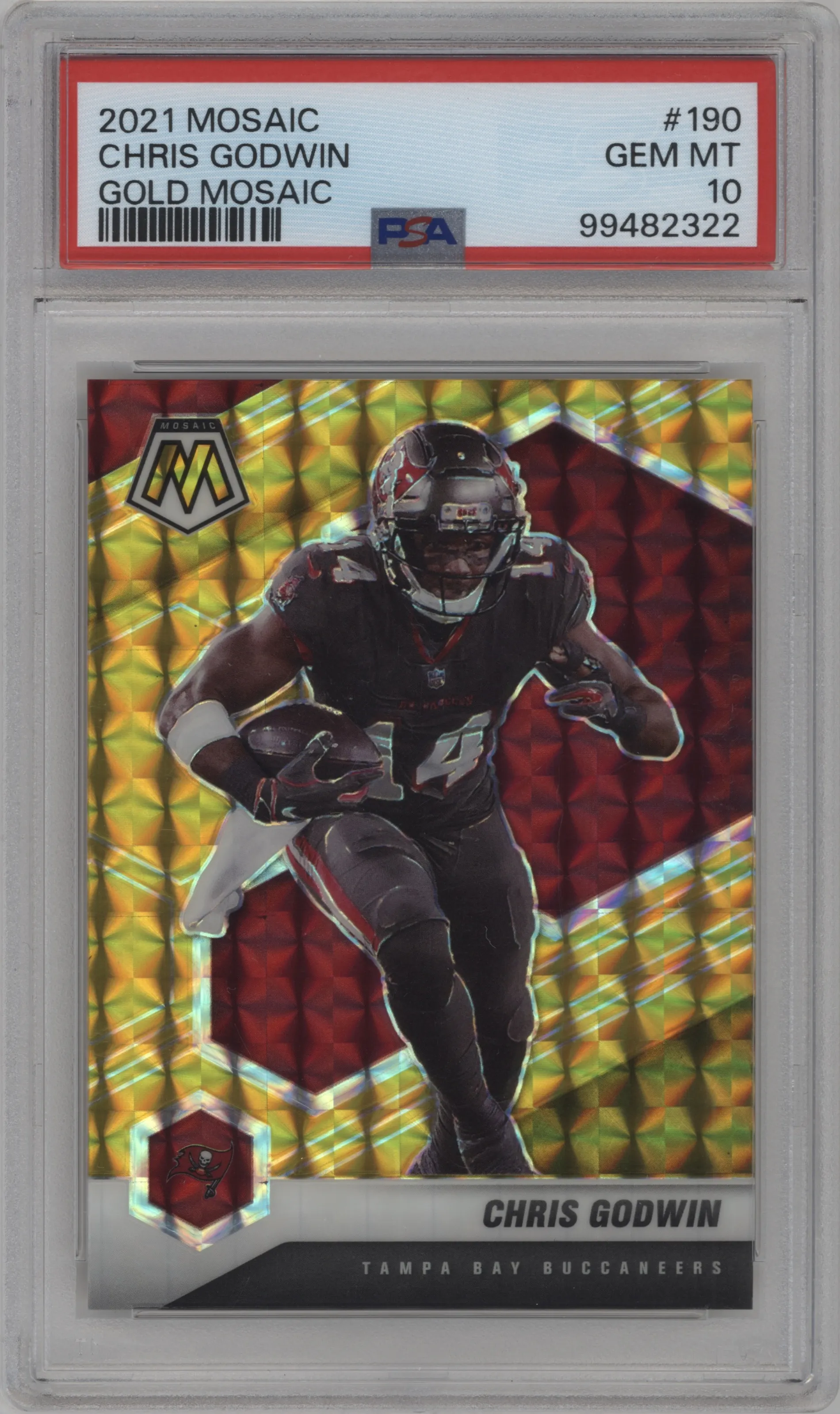 2021 Panini Mosaic Chris Godwin Gold Mosaic #190 PSA 10