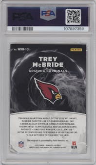 Trey McBride from the 2022 Panini Donruss set graded by PSA and given an overall grade of 8.
