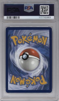 Mimikyu V from the 2022 Pokemon SWSH set graded by PSA and given an overall grade of 10.