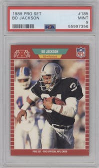 Bo Jackson from the 1989 Pro Set set graded by PSA and given an overall grade of 9.