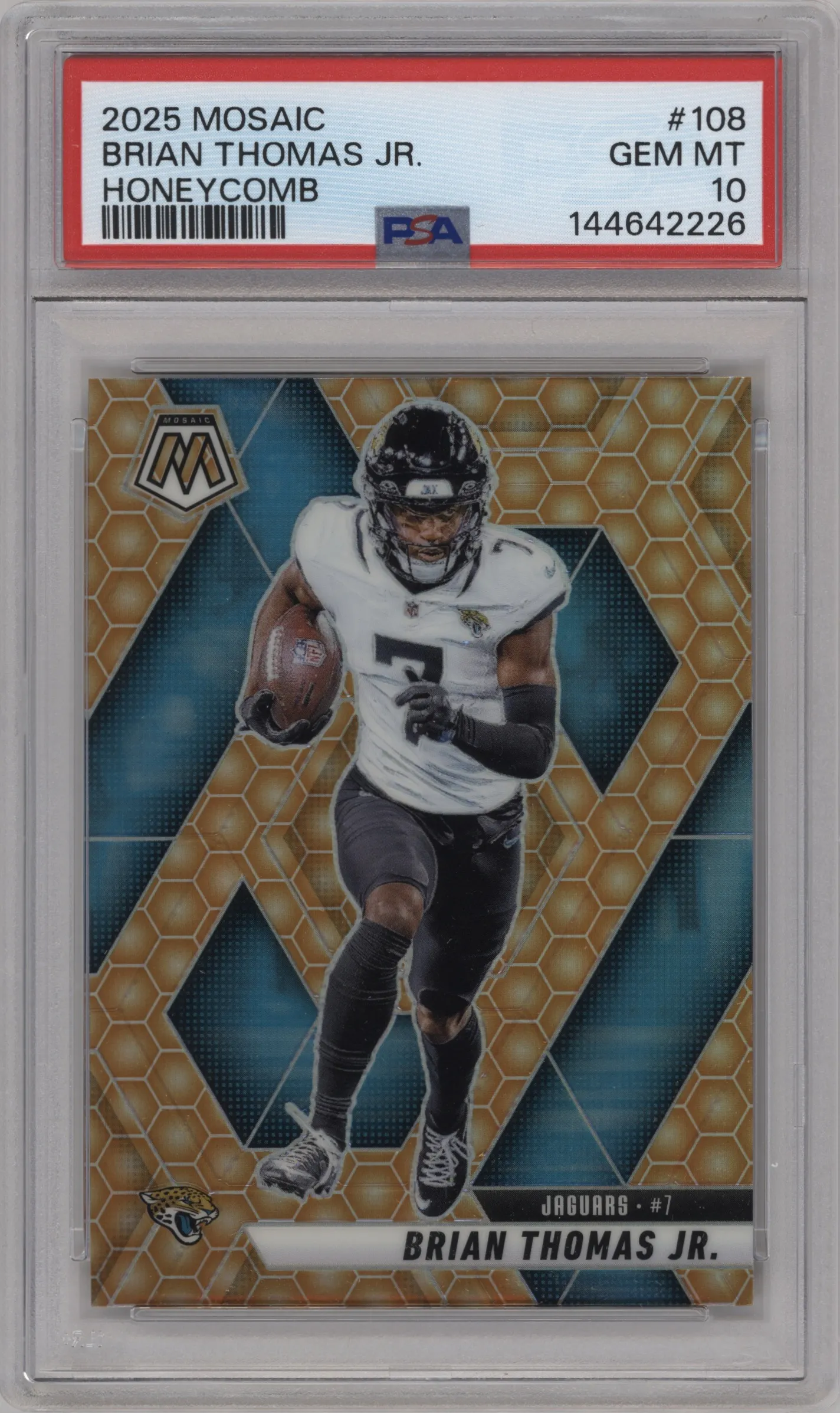 2025 Panini Mosaic Brian Thomas Jr Honeycomb #108 PSA 10