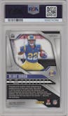 Blake Corum from the 2024 Panini Prizm set featuring a Gold Prizm parallel graded by PSA and given an overall grade of 9.