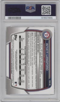 Wyatt Langford from the 2023 Bowman Draft set graded by PSA and given an overall grade of 10.