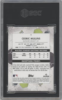 Cedric Mullins from the 2022 Topps Inception set graded by SGC and given an overall grade of 10.