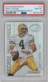 Brett Favre from the 2012 Panini Prizm set featuring a Prizm parallel graded by PSA and given an overall grade of 10.