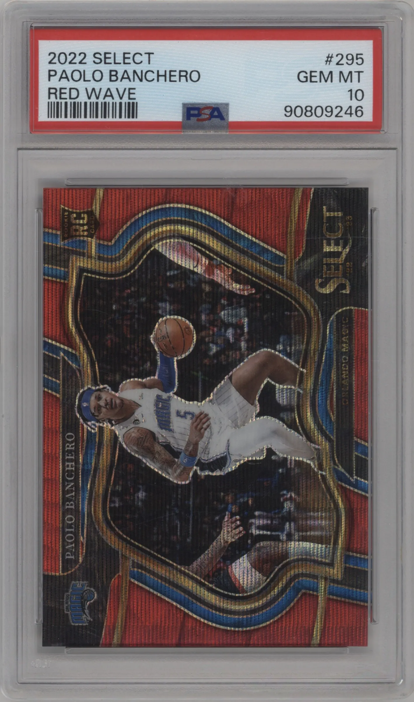 2022 Panini Select Courtside Paolo Banchero Red Wave PSA 10