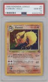 Flareon from the 1999 Pokemon set graded by PSA and given an overall grade of 10.