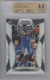 Zion Williamson from the 2019-20 Panini Prizm Draft Picks set featuring a Blue Wave parallel graded by Beckett and given an overall grade of 9.5.
