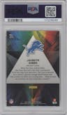 Jahmyr Gibbs from the 2023 Panini Prizm set graded by PSA and given an overall grade of 10.