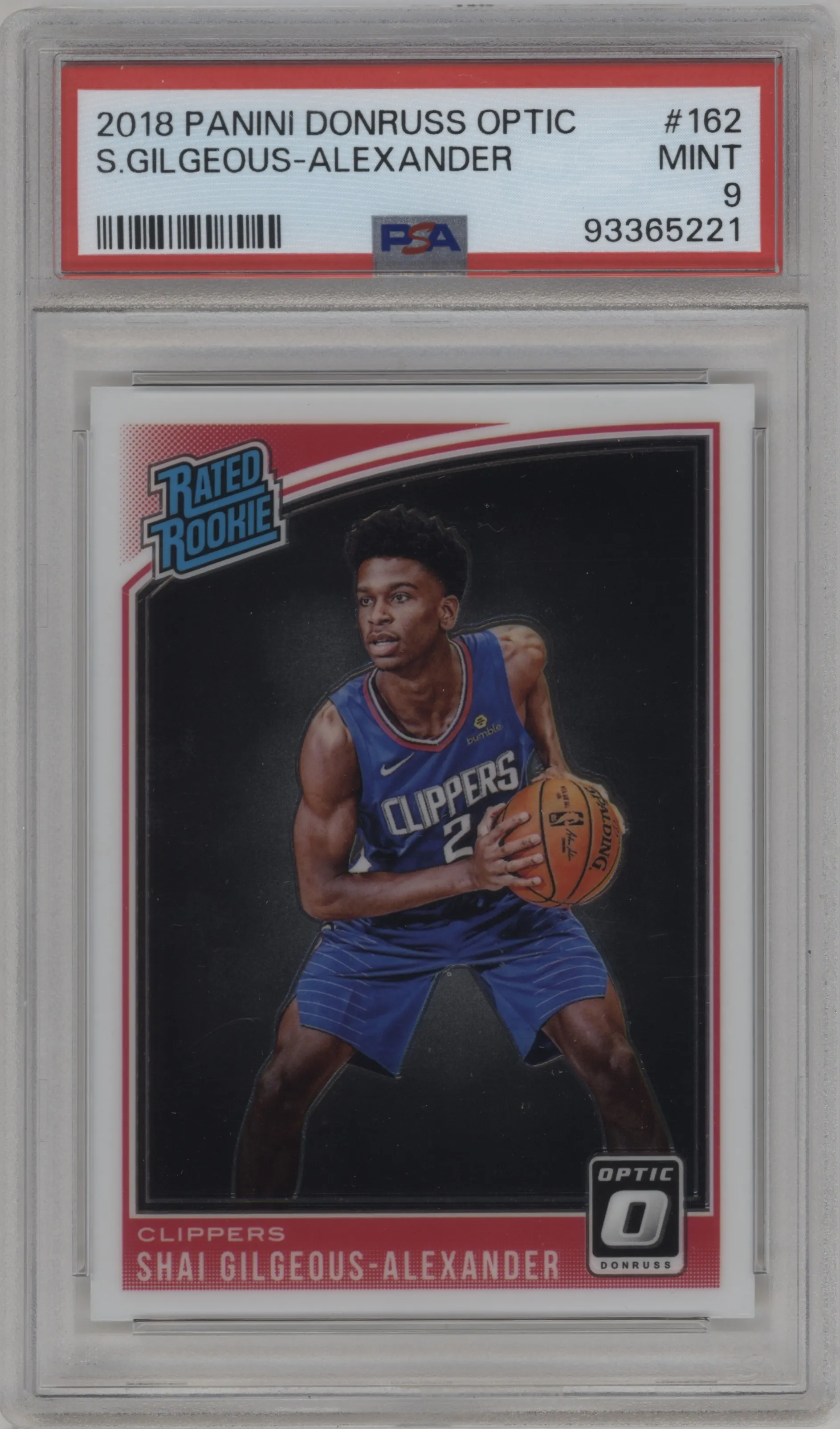 2018 Panini Donruss Optic Rated Rookie Shai Gilgeous-Alexander PSA 9
