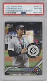 Shohei Ohtani from the 2023 Topps Now World Baseball Classic set graded by PSA and given an overall grade of 10.