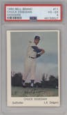 Chuck Essegian from the 1960 Bell Brand Los Angeles Dodgers set graded by PSA and given an overall grade of 4.
