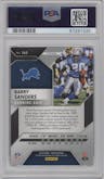 Barry Sanders from the 2016 Panini Prizm set featuring a Orange Prizm parallel graded by PSA and given an overall grade of 10.