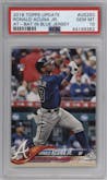 Ronald Acuna Jr. from the 2018 Topps Update set graded by PSA and given an overall grade of 10.