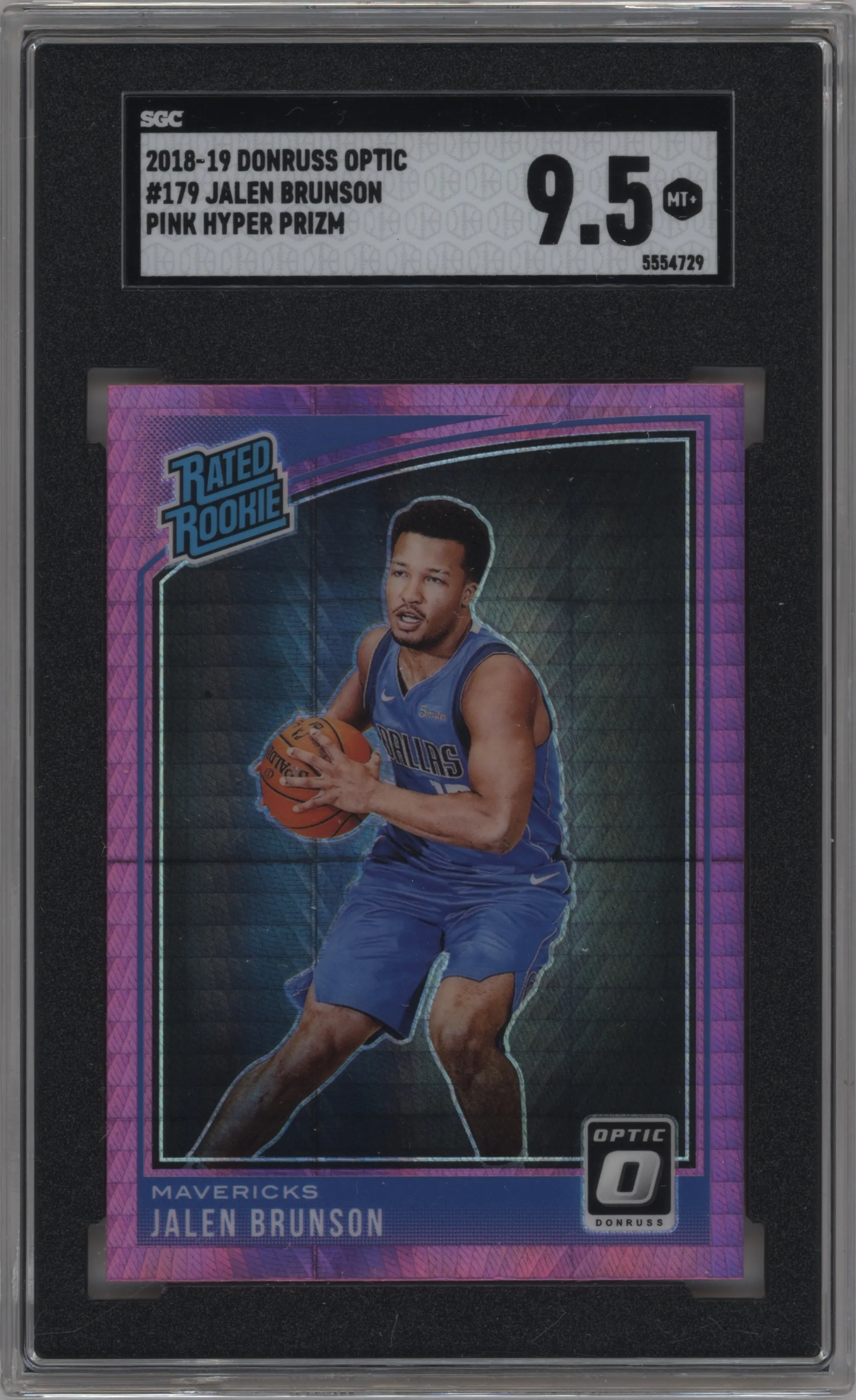 2018 Panini Donruss Optic Rated Rookie Jalen Brunson Hyper Pink SGC 9.5