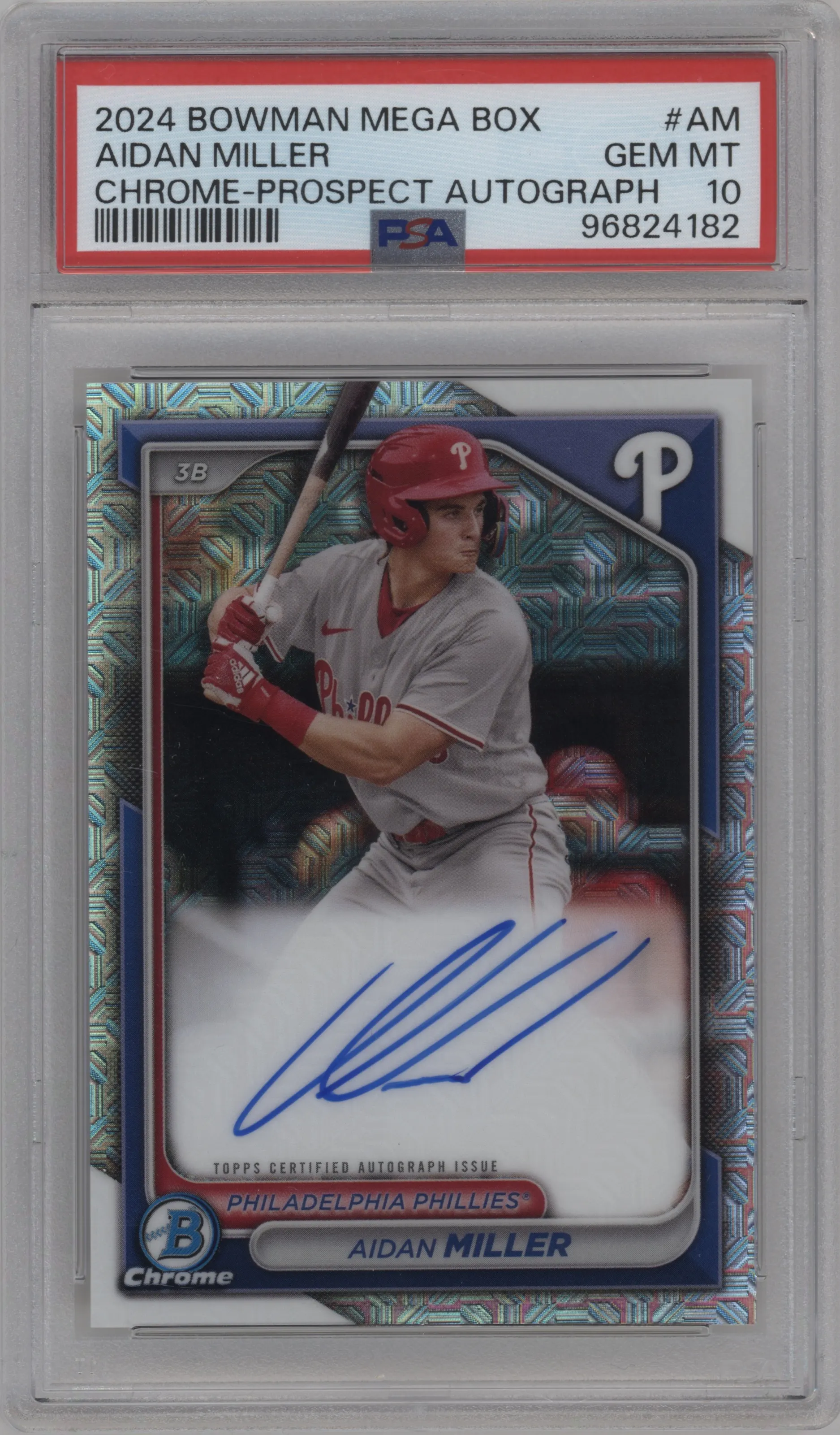 2024 Bowman Mega Box Chr.Pros.Auto Aidan Miller PSA 10