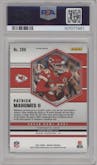 Patrick Mahomes II from the 2021 Panini Mosaic set featuring a Green Mosaic parallel graded by PSA and given an overall grade of 9.