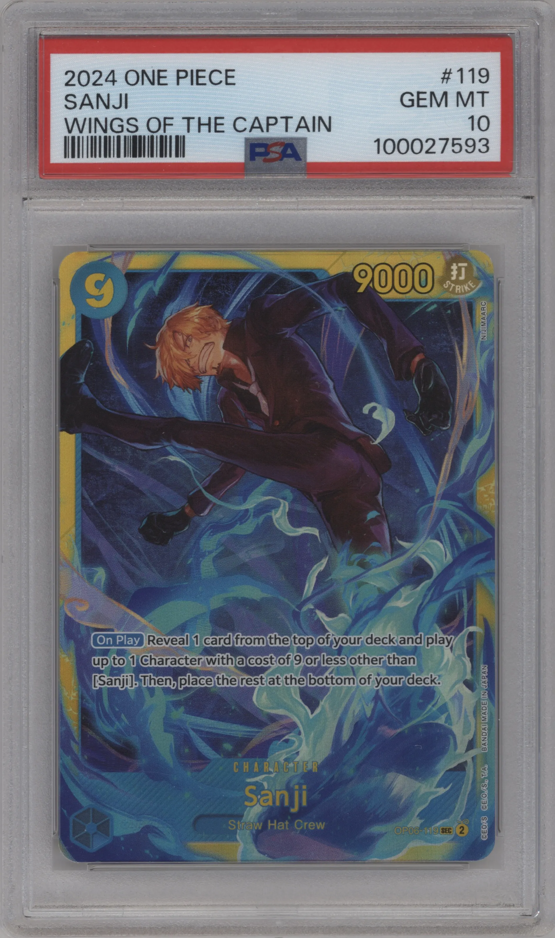 2024 One Piece Wings of the Captain Sanji PSA 10