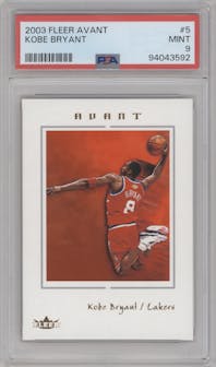 Kobe Bryant from the 2003-04 Fleer Avant set graded by PSA and given an overall grade of 9.
