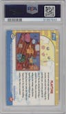 Pikachu from the 1999 Pokemon set featuring a Foil parallel graded by PSA and given an overall grade of 8.