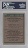 Ed Armbrister/Fred Lynn/Tom Poquette/Terry Whitfield from the 1975 Topps set graded by PSA and given an overall grade of 8.