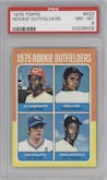 Ed Armbrister/Fred Lynn/Tom Poquette/Terry Whitfield from the 1975 Topps set graded by PSA and given an overall grade of 8.