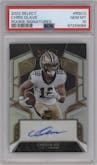 Chris Olave from the 2022 Panini Select set graded by PSA and given an overall grade of 10.