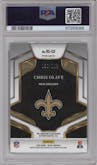 Chris Olave from the 2022 Panini Select set graded by PSA and given an overall grade of 10.