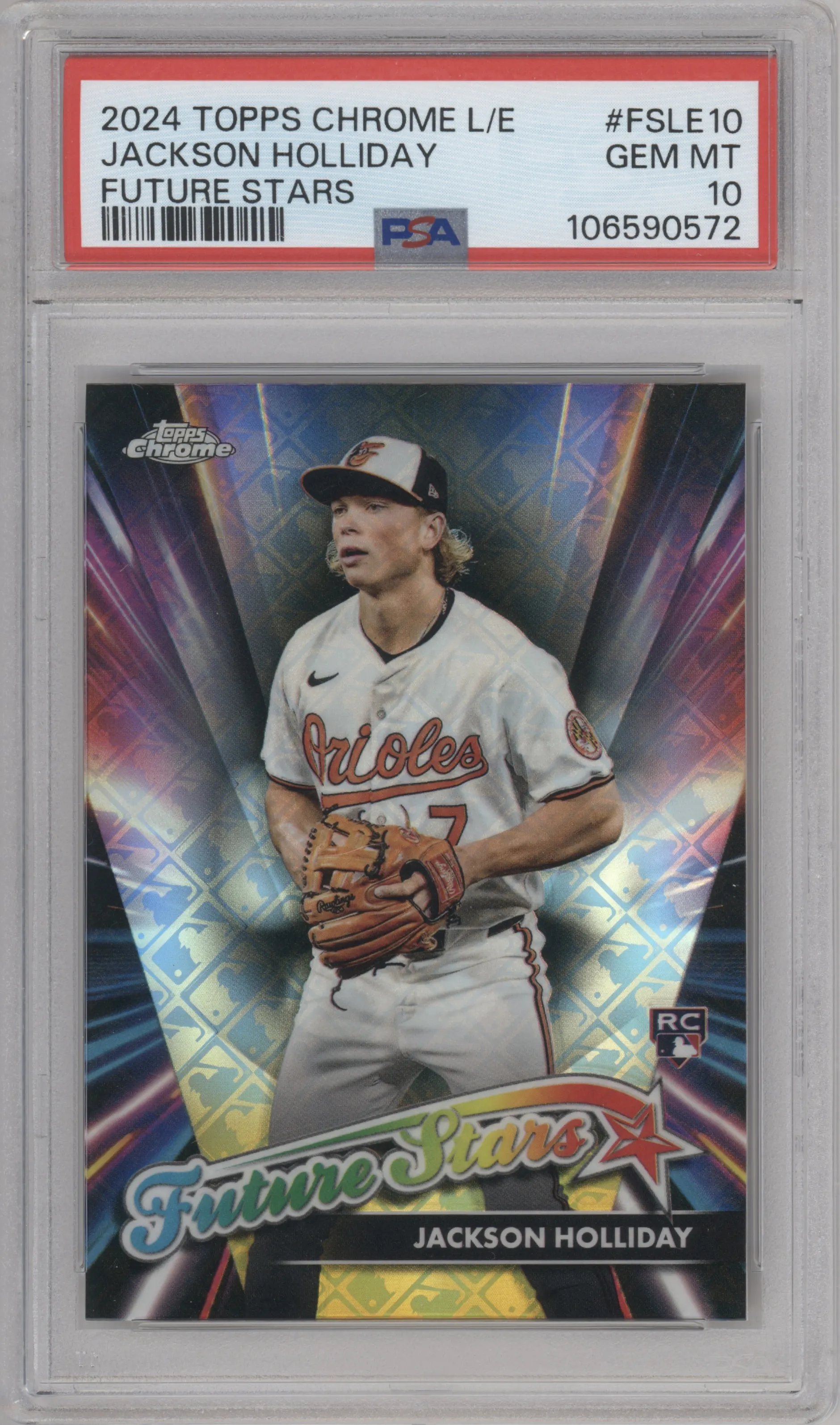 2024 Topps Chrome Logofractor Future Stars Jackson Holliday PSA 10