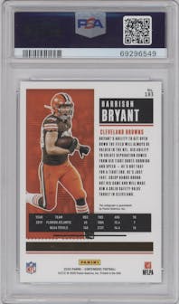 Harrison Bryant from the 2020 Panini Contenders set featuring a Cracked Ice parallel graded by PSA and given an overall grade of 9.
