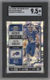 Dalton Kincaid from the 2023 Panini Contenders Optic set featuring a Cracked Ice parallel graded by SGC and given an overall grade of 9.5.