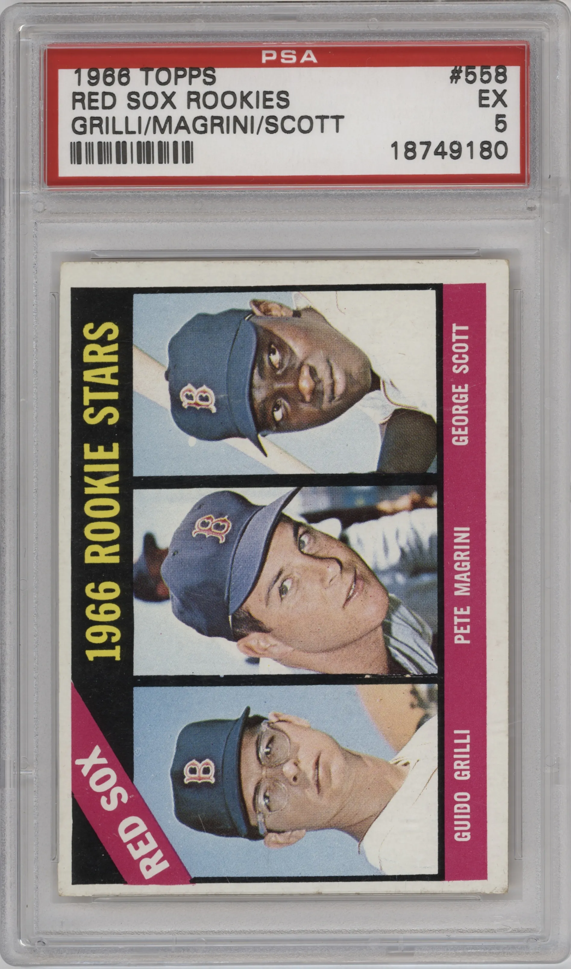 1966 Topps Guido Grilli/Pete Magrini/George Scott #558 PSA 5