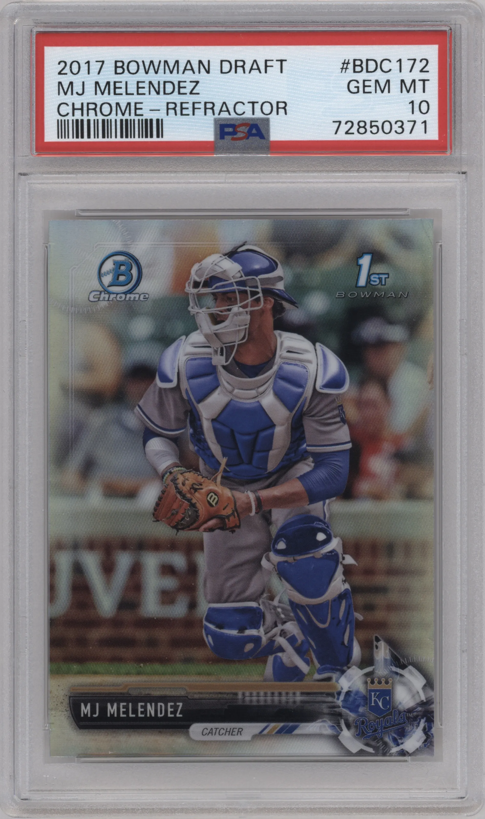 2017 Bowman Draft Chrome MJ Melendez Refractor PSA 10