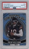 Caleb Williams from the 2024 Finest set featuring a Sky Blue Refractor parallel graded by PSA and given an overall grade of 10.